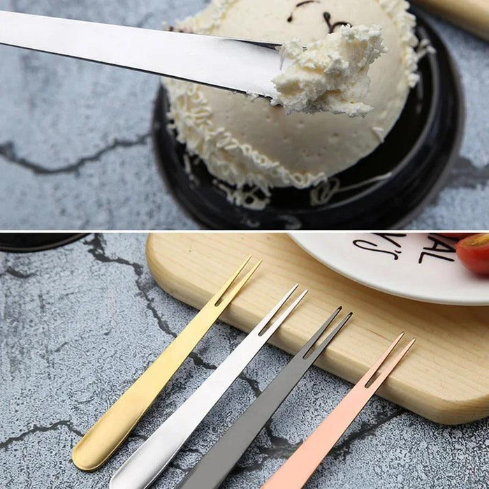 Elegant Multifunctional Dessert Spoon and Fork Set