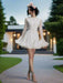 A-line Evening Dress with Elegant Long Sleeves and Flounce for Women