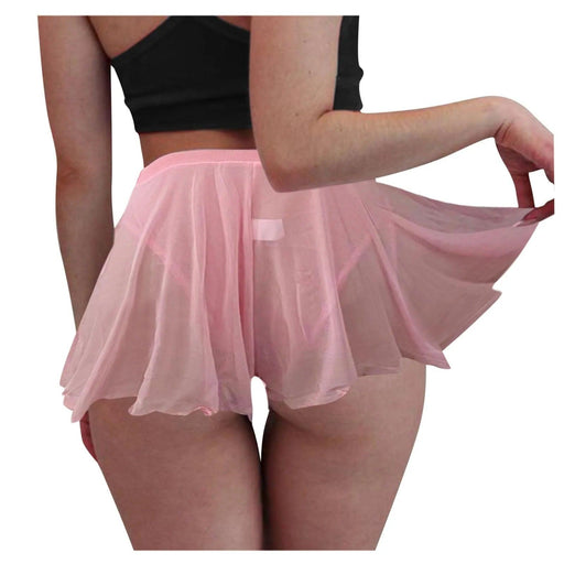 Summer Breeze High-Waisted Mesh Skort with Ruffled Design