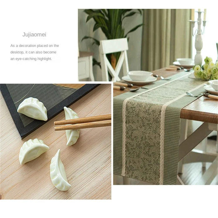 Charming Ceramic Dumpling Chopsticks Holder Set for Elegant Japanese Dining