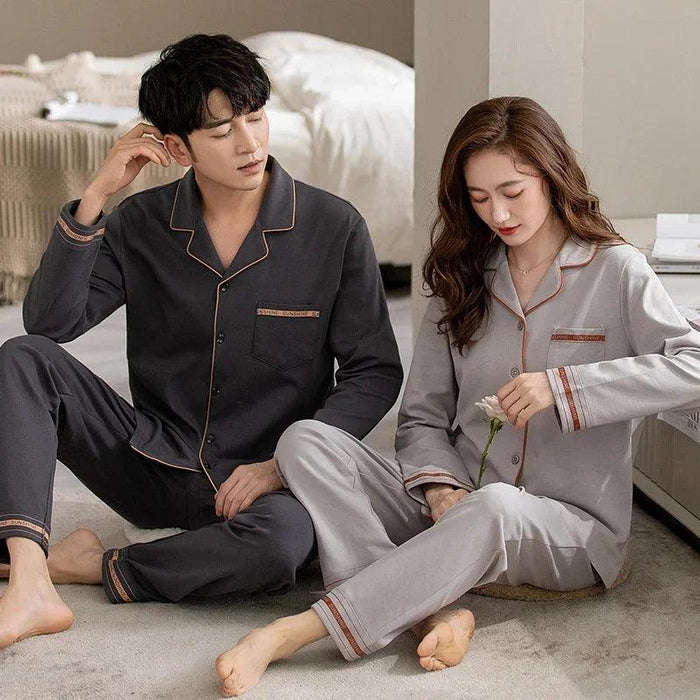 Chic Korean Unisex Cotton Sleepwear Set for Luxurious Comfort