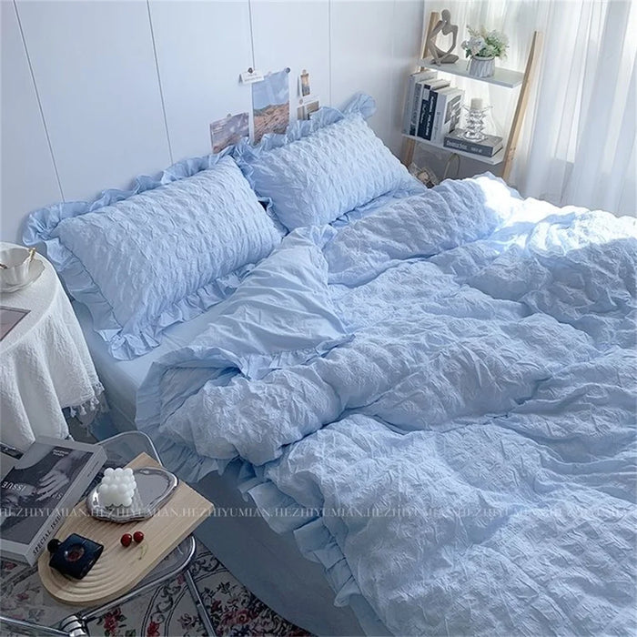 Ruffles Lace Bedding Set Kawaii Soft Sheet