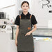 Chic Waterproof Apron for Culinary and Gardening Mastery - Adjustable Cotton-Linen Blend