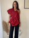 Elegant Backless Red Bow Crop Top Vest for Women - Stylish Holiday Party Essential