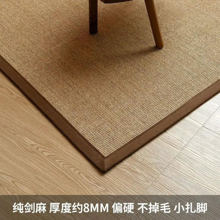 Vintage Chinese-Inspired 100% Sisal Tatami Floor Mat - Elegant 200x300cm Rug for Living Room, Bedroom, and Tea Table