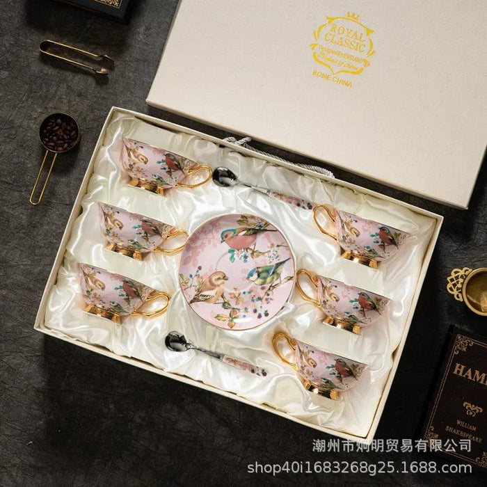 Luxurious European Bone China Tea Cup Set for Timeless Elegance