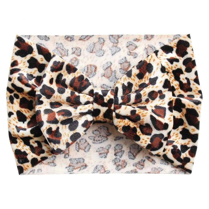 Leopard Print Velvet Headband and Hair Bow Set - Stylish Hair Accessories for Fashion-Forward Girls