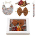 Charming Holiday Floral Baby Bib Set with Pacifier Clip - Perfect Christmas Gift