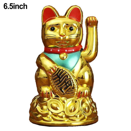 Solar Golden Waving Cat - Eco-Friendly Maneki Neko for Prosperity and Good Luck Decor