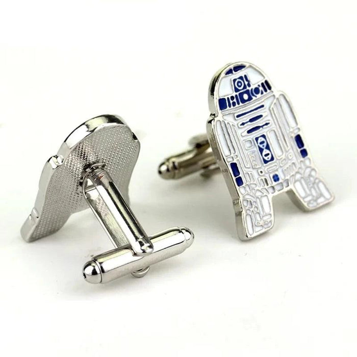 R2-D2 Movie-Inspired Cufflinks: Stylish Alloy Accessories for Star Wars Enthusiasts