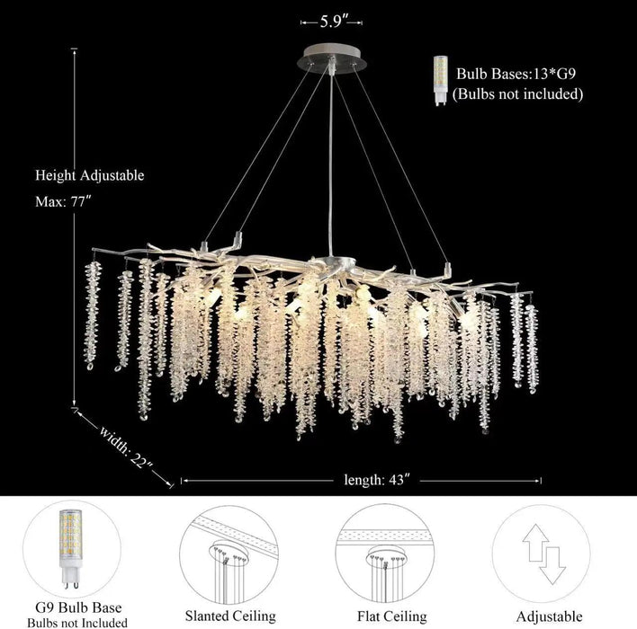 Nature's Elegance: Luxurious LED Crystal Chandelier for Exquisite Home Illumination
