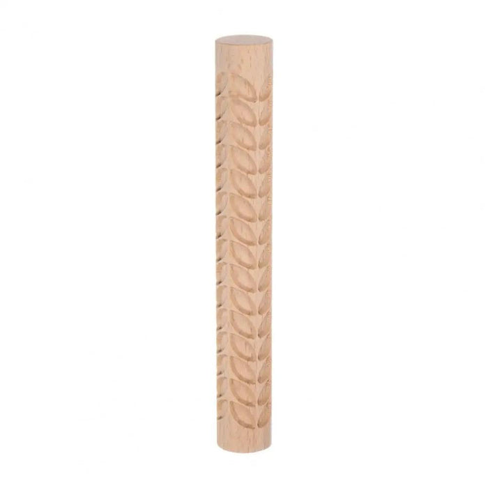 Textured Beechwood Rolling Pin - Versatile Embossing Tool for Baking and Crafting