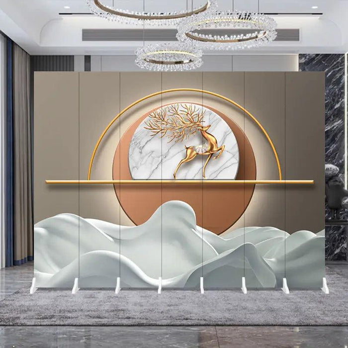 Contemporary Dual-Sided Mobile Folding Screen for Stylish Space Division