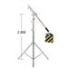 Professional Adjustable Stainless Steel Light Stand with Boom Arm & Sandbag - 2.49M Height