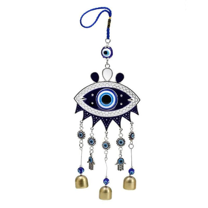 Turkish Blue Glass Evil Eye Wind Chime - Handmade Protective Home Decor