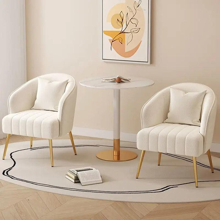 Chic Cream Velvet Lounge Armchair