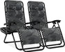 Luxury Zero Gravity Lounge Chairs Set with Accessories in Elegant Black