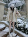 Winter Chic Cashmere Wool Coat with Belt and Hood