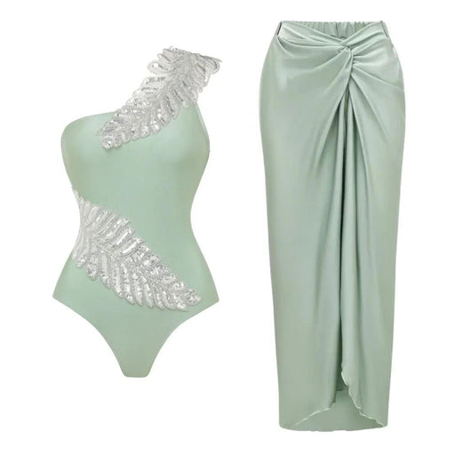 Chic Ruffled Swimwear Set with Skirt for Trendy Summer Fun