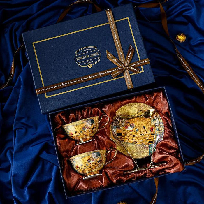 Luxurious Vintage Tea Set Featuring Exquisite Egyptian Couple Design - Perfect for Elegant Tea Moments