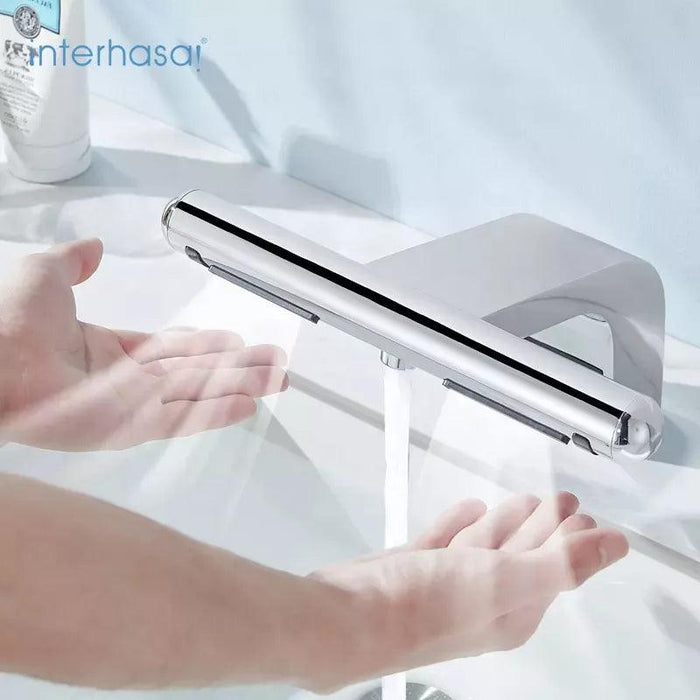 Elegant 2-in-1 Automatic Hand Dryer and Touchless Faucet for Contemporary Bathrooms and Hotels