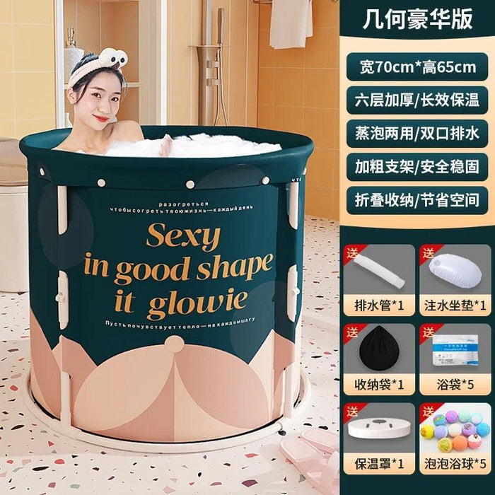 Experience Ultimate Relaxation with Our Space-Saving Japanese-Inspired Portable Bathtub for Adults