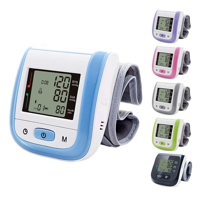 Portable Automatic Wrist Blood Pressure Monitor with Heart Rate Monitoring - Easy-to-Use Design