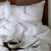 Elegant French Flax Linen Duvet Cover in Soft White