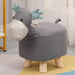 Charming Cartoon Animal Wooden Stool for Kids - Fun and Portable Shoe Changing Seat