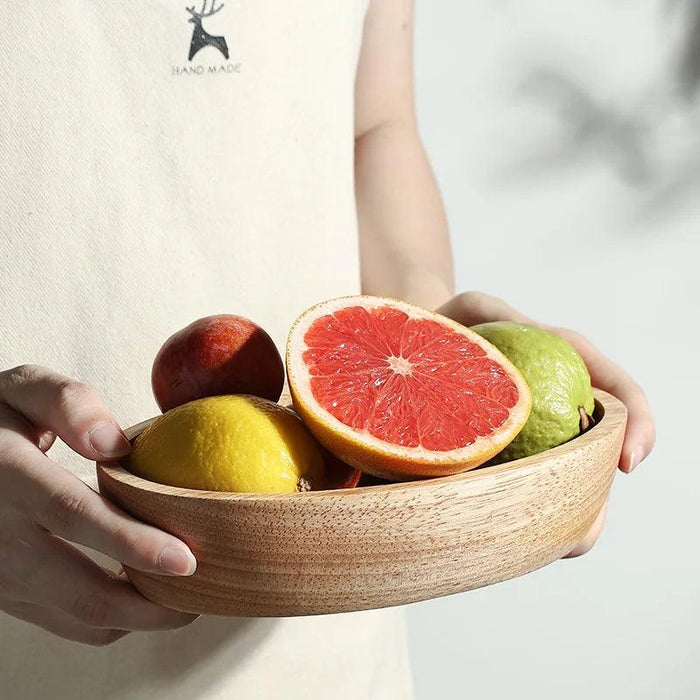 Large Japanese Wooden Nautical Bowl for Salad and Fruit - Elegant Heat-Resistant Tableware