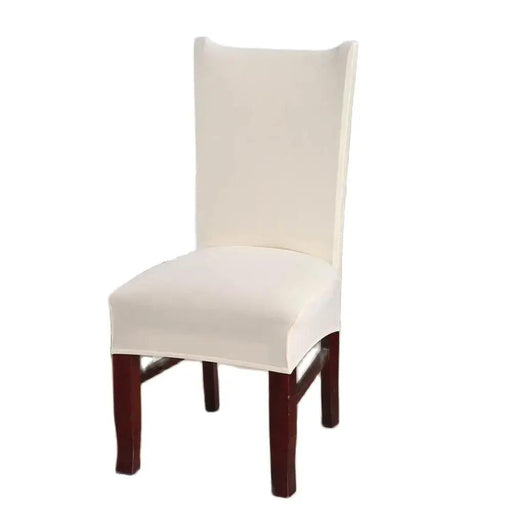 Elegant Beige Stretchable Slipcovers for Dining Chairs at Special Events