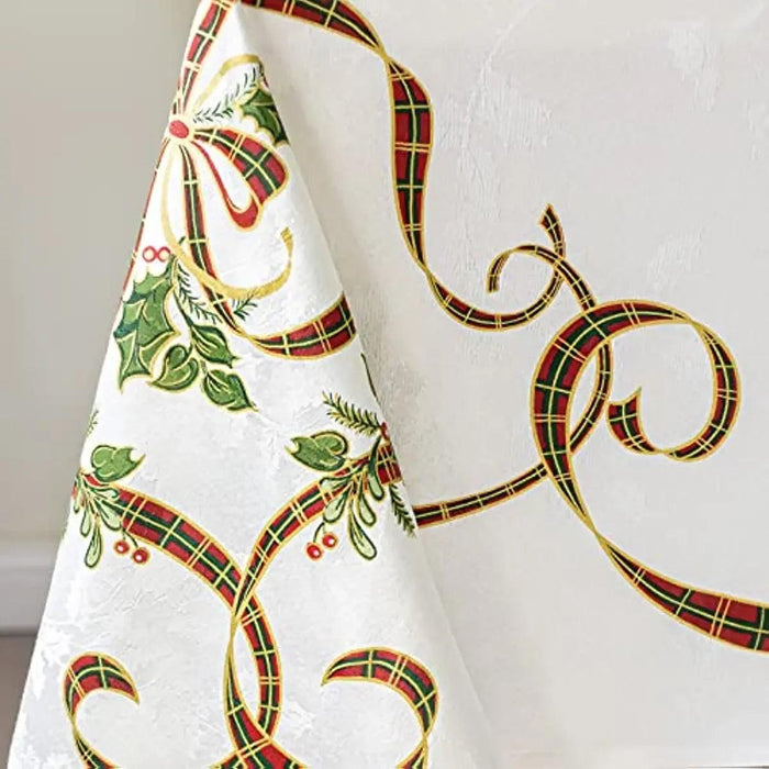 Festive Waterproof Polyester Christmas Lightweight Tablecloth for Holiday Partie