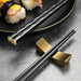 Elegant Black Japanese Chopsticks for Sushi, Noodles, and Asian Cuisine - 5 Pairs of Durable Tableware