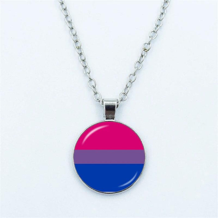 Vibrant Customizable Rainbow Glass Pendant Necklace for Love and Pride Celebration