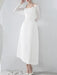 Chic Asymmetrical Summer Evening Dress with Long Sleeves and Flattering Fit