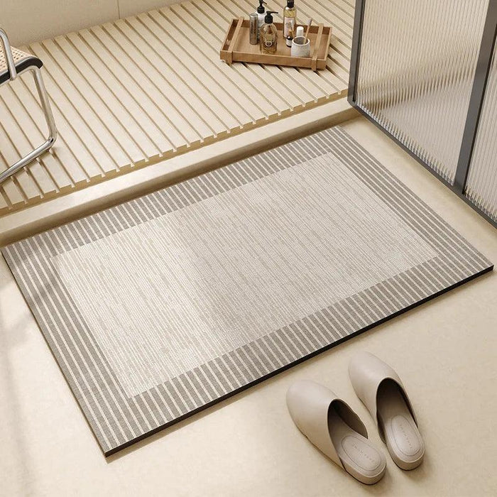 Elegant Diatomite Bath Mat Ensemble - Chic Water-Absorbing Toilet Set