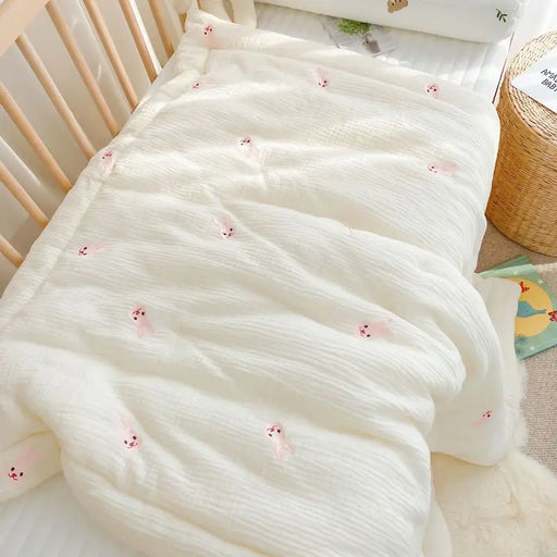 Kawaii Bear Baby Quilt Set - Cozy Cotton Coverlet Kit for Infants