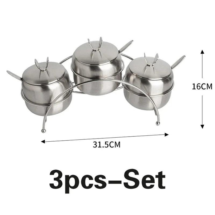 Chic Stainless Steel Spice Storage Set for a Modern Kitchen