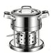 Solo Dining Stainless Steel Pot Set with Integrated Alcohol Burner