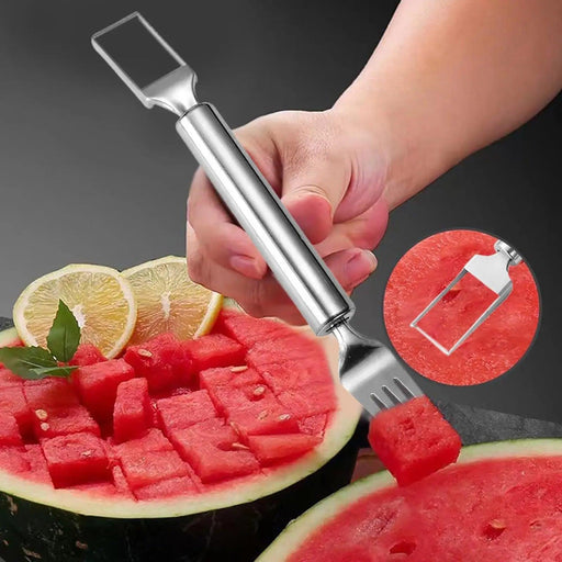 2-in-1 Stainless Steel Watermelon Cutter and Serving Fork