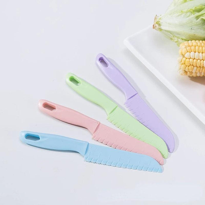 Colorful Kids' Safe Fruit Cutting Knife Set for Young Culinary Explorers