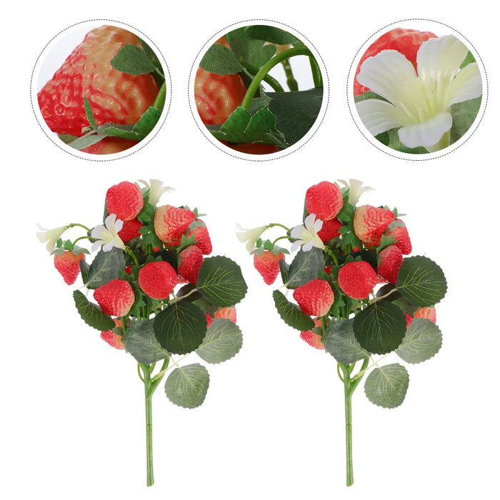 Artificial Strawberry Blossom Bouquet - Set of 3