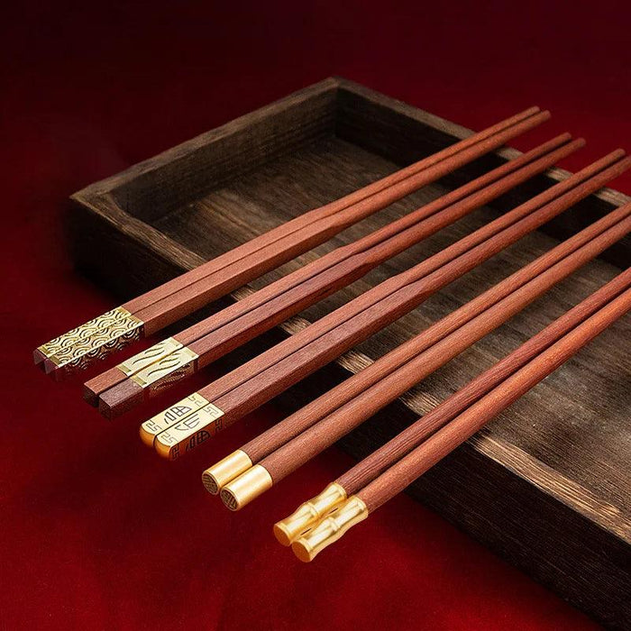 Elegant Red Bamboo Chopstick Set - Elevate Your Asian Dining Experience