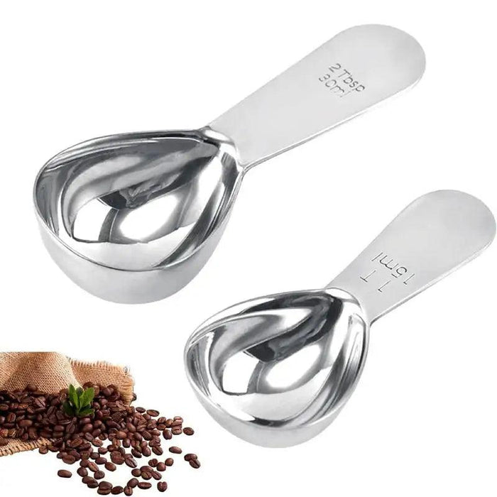 Dual Pack Stainless Steel Coffee & Tea Measuring Spoons - 15/30ML Kitchen Utensils