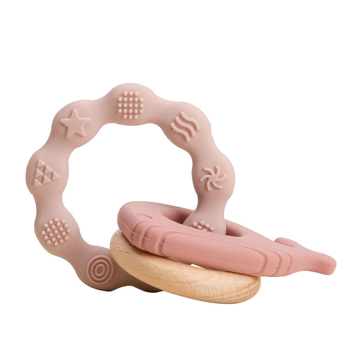 Eco-Friendly Handmade Crochet Baby Rattle with Wooden Teether