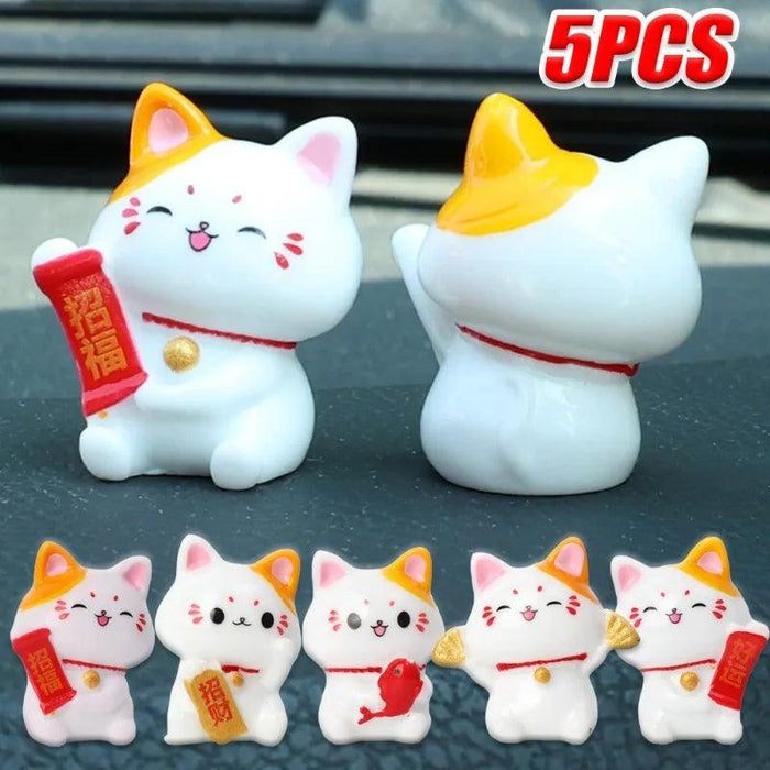 Lucky Cat Dashboard Charms - Maneki Neko Car Accessories for Good Fortune