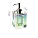 Sophisticated Square Hotel Glass Soap Dispenser with Polished Silver Pump for Contemporary Bathrooms