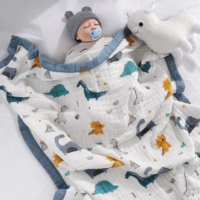 Charming Cartoon Cotton Swaddle Blanket for Infants - Multi-Functional Baby Wrap