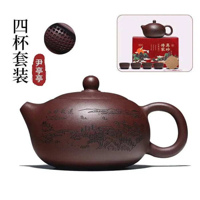 Handcrafted Yixing Purple Clay Teapot for Traditional Kung Fu Tea Ceremony