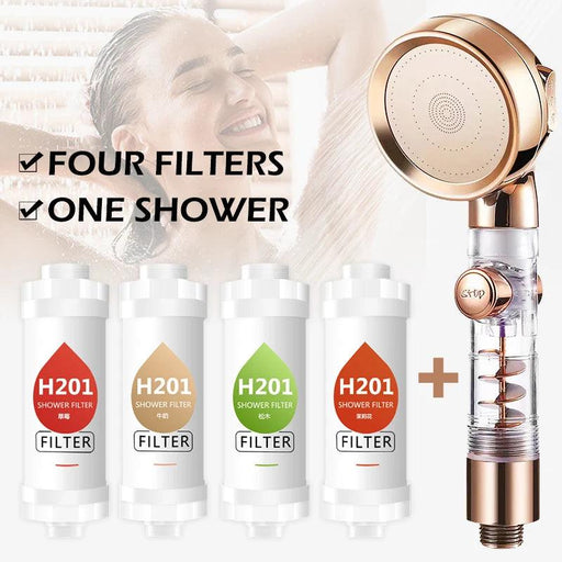 Vitamin C Infused Aromatherapy Spa Shower Head Filter for Hair and Skin Revitalization